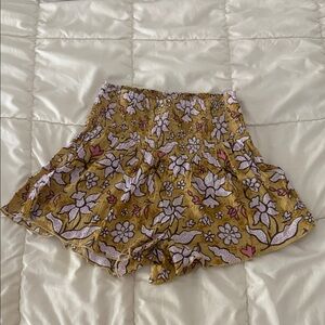 Aerie Floral High Waist Shorts - Yellow and Pink
